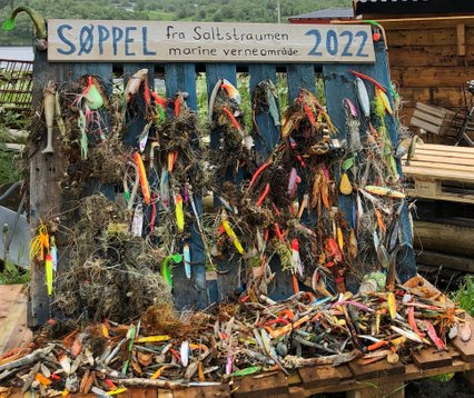 Fiskesluker og liner plukket opp i Saltstraumen marine vernområde januri til juli 2022